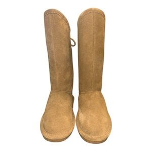 BEARPAW Phylly Tan Suede Youth Snow Boots | Cozy Faux Fur Lined | Size‎ 1Y | NEW